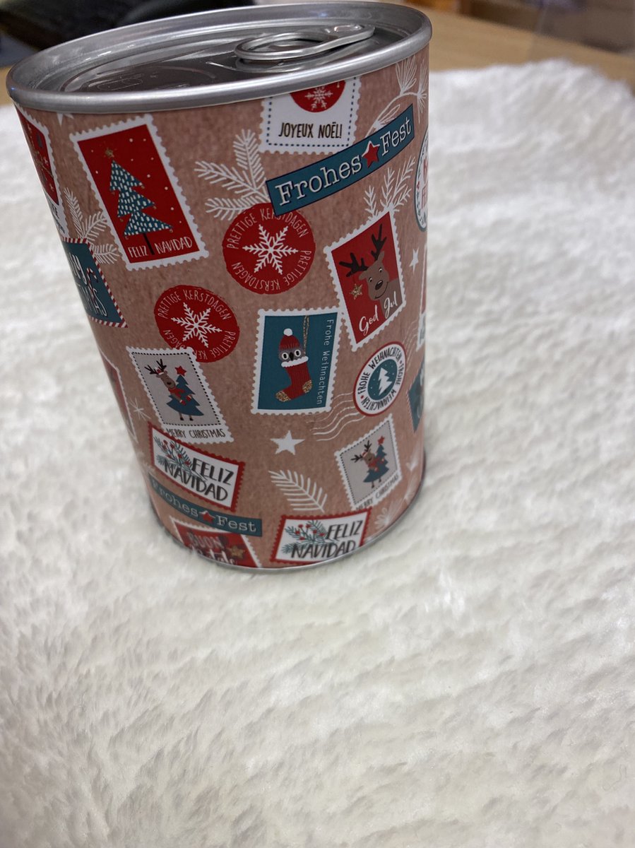 Postzegel Kerst spaarpot - blikopener | Kerstcadeau | Sparen | Cadeautje | Feestdagen | Kerstdagen | December